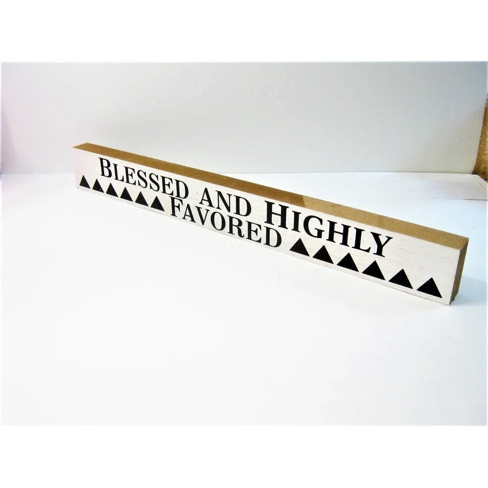 Religious Spiritual Blessed Desk Shelf Nursery Kids Room Home Decor Sign